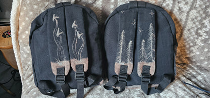 Bleach painted backpack/ winter forest vibe