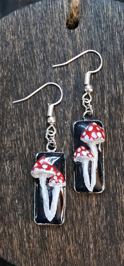 Double Mushroom Stainless Steel Earrings